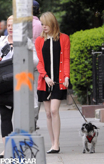 Emma Stone and her dog accompanied her mom to a car after her visit in NYC.
Emma Stone and her dog accompanied her mom to a car after her visit in NYC.