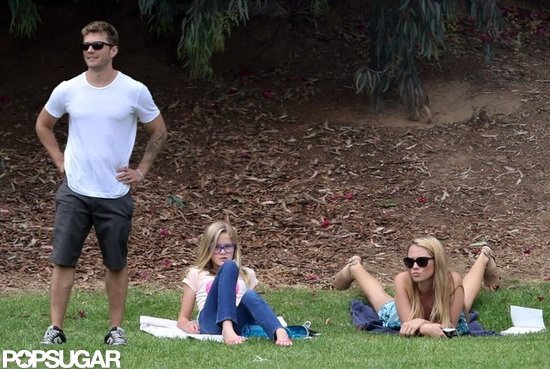Ryan Phillippe and Ava watched Deacon's flag football game.
Ryan Phillippe and Ava watched Deacon's flag football game.