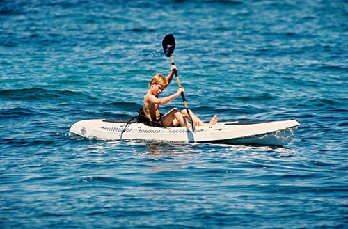 Prince Harry took a solo canoe ride off the coast of St. Tropez during a July 1997 vacation.
Prince Harry took a solo canoe ride off the coast of St. Tropez during a July 1997 vacation.