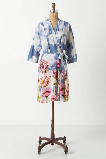 Eloise Hydrangea Silk Robe ($128)