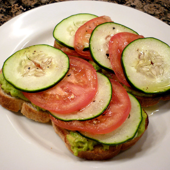 Open-Face Avocado and Goat Cheese Sandwich Open-Face Avocado and Goat Cheese Sandwich