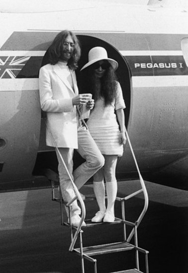 John Lennon and Yoko Ono Jet to Gibraltar
