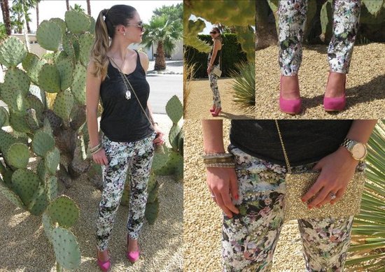 Desert Flowers Outfit in Palm Springs. Floral Printed Zara Pants. Bright Pink Platform Pumps. Sole Society Pink Pumps. J Crew Glittered Crossbody Bag. Desert Flowers Outfit in Palm Springs. Floral Printed Zara Pants. Bright Pink Platform Pumps. Sole Society Pink Pumps. J Crew Glittered Crossbody Bag.