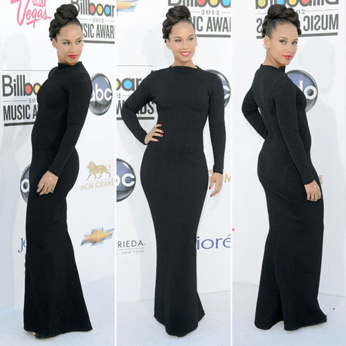 Pictures of Alicia Keys in Black Azzedine Alaia Couture Dress on the Red Carpet for the 2012 Billboard Music Awards: Approve?