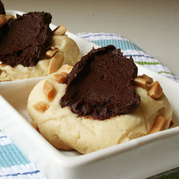Vegan Almond Thumbprints With Chocolate "Buttercream"