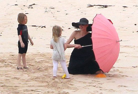 Angelina Jolie spent time on the beach with Knox and Vivienne in the Galapagos Islands in April 2012.
Angelina Jolie spent time on the beach with Knox and Vivienne in the Galapagos Islands in April 2012.
