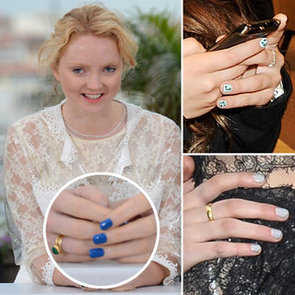 Lily Cole, Kristen Stewart, Chloe Green in Blue Nail Polish