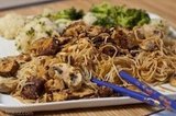 Asian Skinny Noodles with Garlic Vegetable Medley