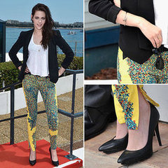 Kristen Stewart Cannes Balenciaga Printed Pants