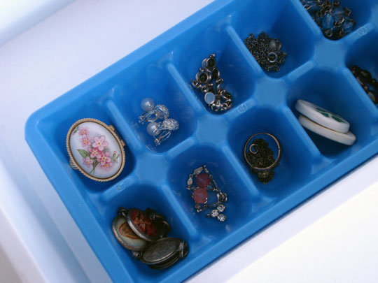 Ice Cube Trays as Jewelry Storage