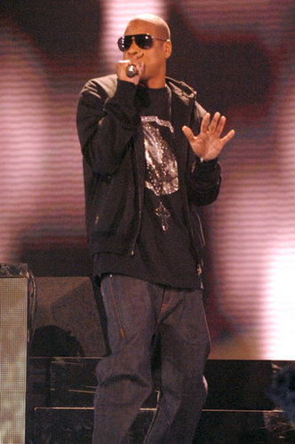 Jay-Z performed the song "Umbrella" on stage in 2007.
Jay-Z performed the song "Umbrella" on stage in 2007.