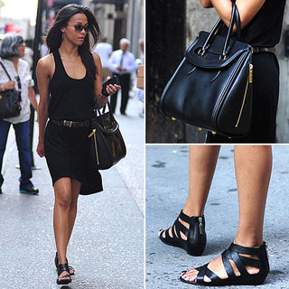 Zoe Saldana Black Dress NYC May 2012