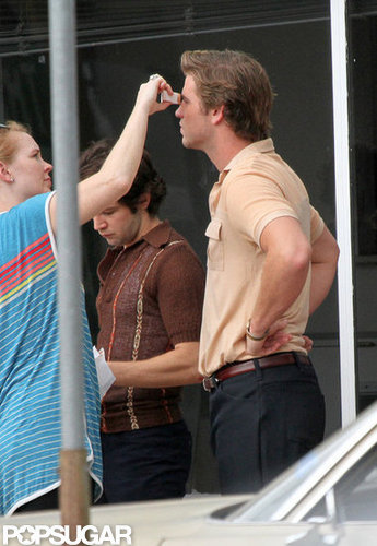 Liam Hemsworth got a few touch-ups while filming.
Liam Hemsworth got a few touch-ups while filming.