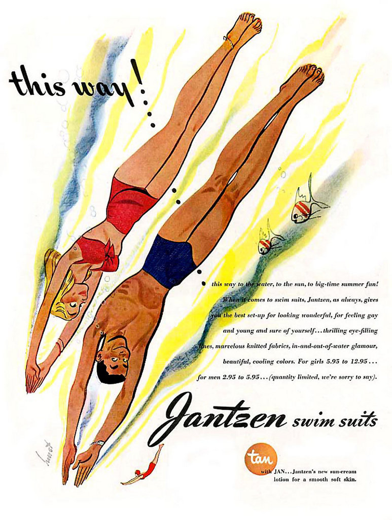 These swimsuits are for "feeling gay."
These swimsuits are for "feeling gay."