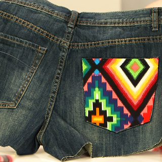 How to Update Your Denim Shorts With Aztec Print