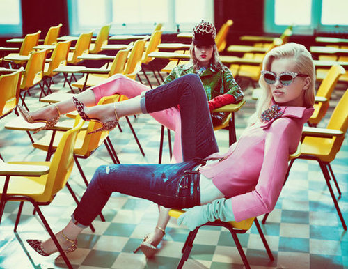 This DSquared2 Fall '12 ad totally evokes a Grease Pink Lady vibe.
This DSquared2 Fall '12 ad totally evokes a Grease Pink Lady vibe.