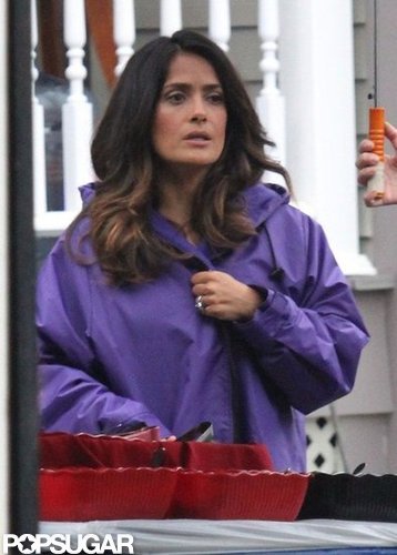 Salma Hayek was on the Boston set of Grown Ups 2.
Salma Hayek was on the Boston set of Grown Ups 2.