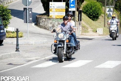 George Clooney Keeps Stacy Keibler Close on a Ride Around Lake Como George Clooney Keeps Stacy Keibler Close on a Ride Around Lake Como
