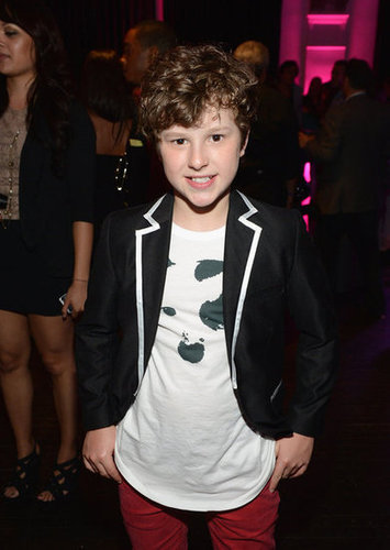 Nolan Gould sported red pants to the event.
Nolan Gould sported red pants to the event.