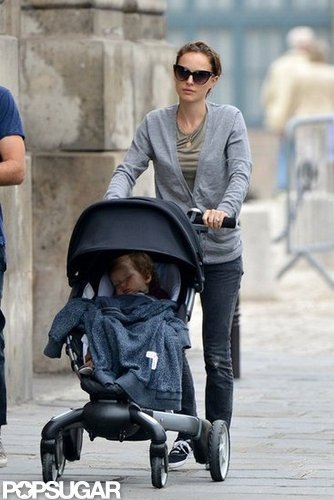 Natalie Portman pushed her son, Aleph, in Paris.
Natalie Portman pushed her son, Aleph, in Paris.