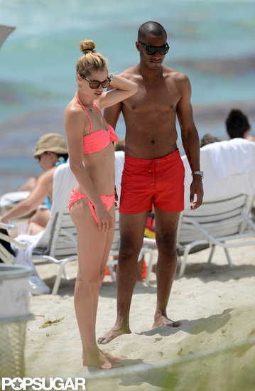 Doutzen Kroes wore a bikini with Sunnery James. Doutzen Kroes wore a bikini with Sunnery James.