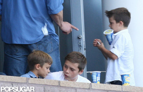 Brooklyn, Romeo, and Cruz Beckham were in the stands to watch as their dad David Beckham and the LA Galaxy took on the Portland Timbers.
Brooklyn, Romeo, and Cruz Beckham were in the stands to watch as their dad David Beckham and the LA Galaxy took on the Portland Timbers.