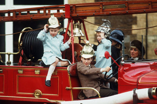 Prince William and Prince Harry played with their cousin Peter Phillips on a fire engine at Sandringham House in January 1988.
Prince William and Prince Harry played with their cousin Peter Phillips on a fire engine at Sandringham House in January 1988.