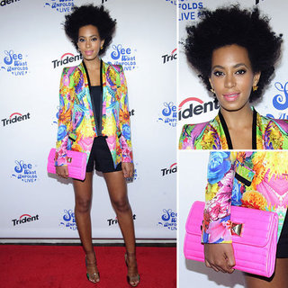 Solange Knowles in Roberto Cavalli Printed Blazer