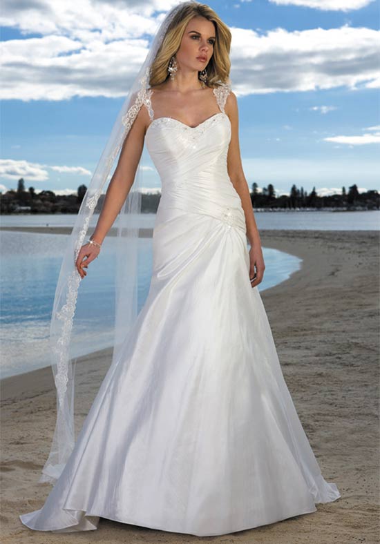 long white beach wedding dresses