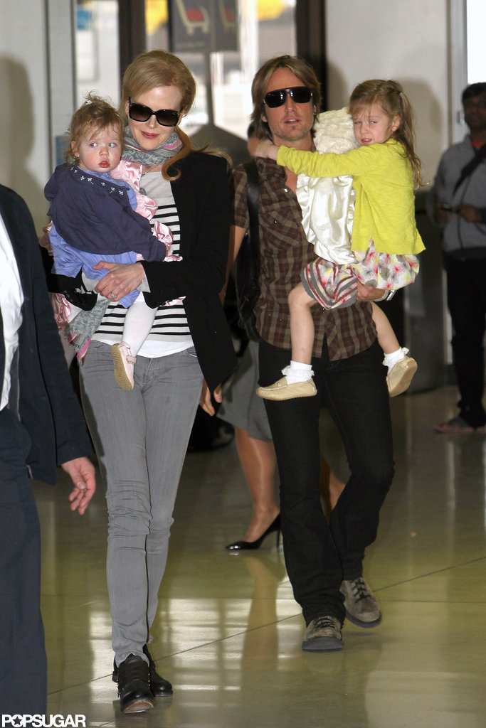 Nicole Kidman, Faith Urban, Keith Urban, and Sunday Urban traveled to the US together. Nicole Kidman, Faith Urban, Keith Urban, and Sunday Urban traveled to the US together.