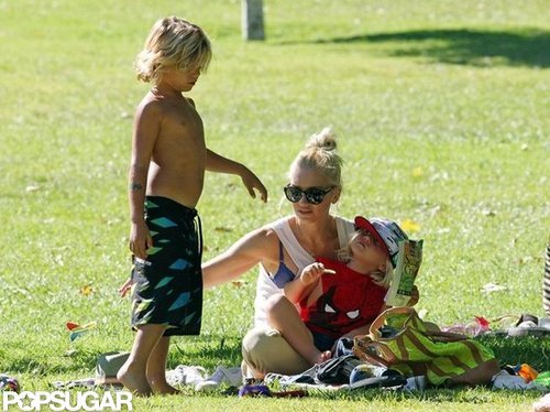 Gwen Stefani hung out with her little guys, Kingston and Zuma Rossdale.
Gwen Stefani hung out with her little guys, Kingston and Zuma Rossdale.