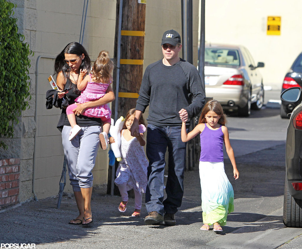 Matt Damon Spends the Weekend With His Girls Matt Damon Spends the Weekend With His Girls
