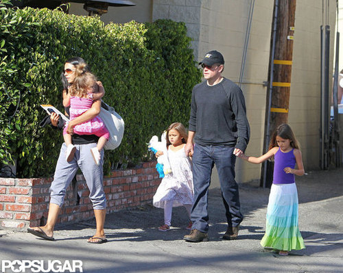 Matt Damon Spends the Weekend With His Girls Matt Damon Spends the Weekend With His Girls