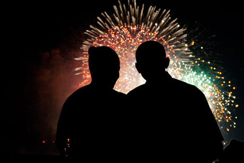 In 2009, the Obamas took in Washington DC's fireworks.
In 2009, the Obamas took in Washington DC's fireworks.