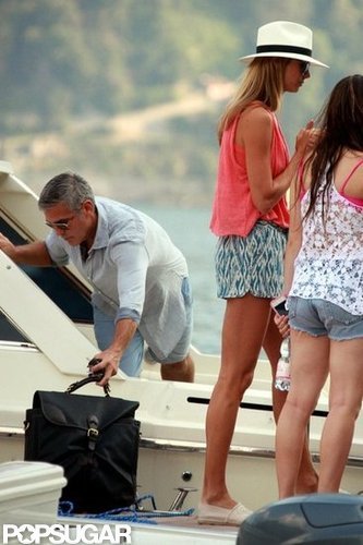 George Clooney and Stacy Keibler Get Back to Boating in Lake Como George Clooney and Stacy Keibler Get Back to Boating in Lake Como