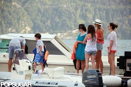 George Clooney and Stacy Keibler Get Back to Boating in Lake Como George Clooney and Stacy Keibler Get Back to Boating in Lake Como