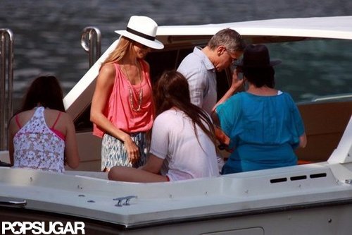 George Clooney and Stacy Keibler Get Back to Boating in Lake Como George Clooney and Stacy Keibler Get Back to Boating in Lake Como