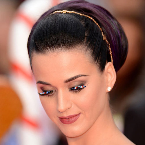 Katy Perry Wears Red White and Blue Lashes in London