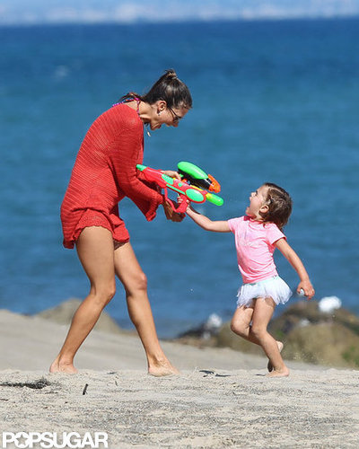 Alessandra Ambrosio Gets Playful on the Beach With Anja Alessandra Ambrosio Gets Playful on the Beach With Anja