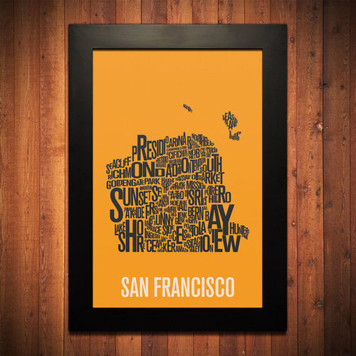 SAN FRANCISCO Typography Map Print 