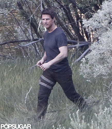 Tom Cruise made his way through some trees on the Oblivion set in CA.
Tom Cruise made his way through some trees on the Oblivion set in CA.
