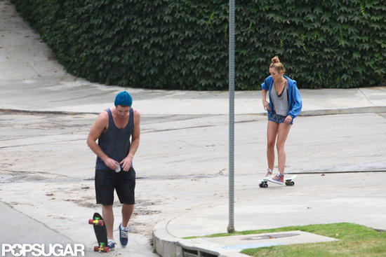 Miley Cyrus and Liam Hemsworth went skateboarding in LA.
Miley Cyrus and Liam Hemsworth went skateboarding in LA.