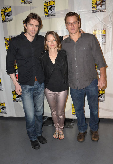 Sharlto Copley, Jodie Foster, and Matt Damon at Comic-Con. Sharlto Copley, Jodie Foster, and Matt Damon at Comic-Con.