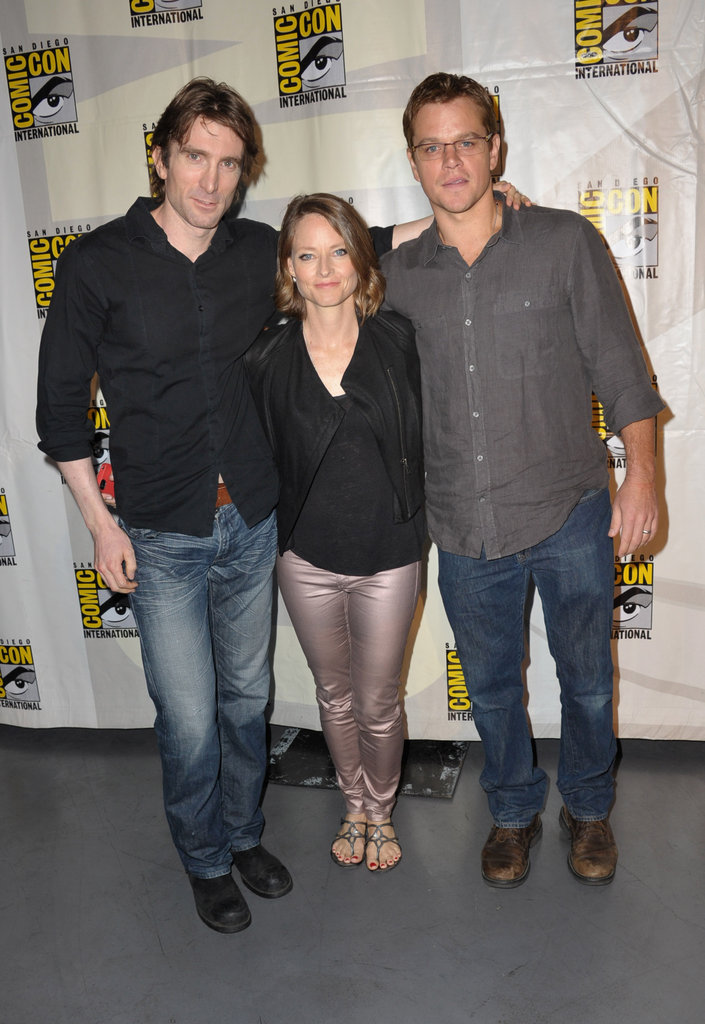 Sharlto Copley, Jodie Foster, and Matt Damon at Comic-Con. Sharlto Copley, Jodie Foster, and Matt Damon at Comic-Con.