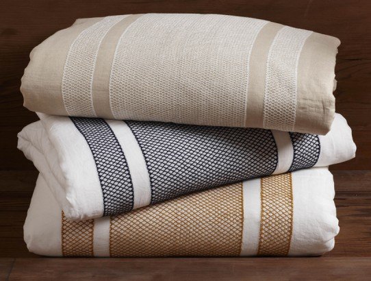 The Labyrinth Duvet Cover ($720) from Coyuchi is absolutely luxurious, and made from linen that is made in India from flax grown in France and Belgium.
The Labyrinth Duvet Cover ($720) from Coyuchi is absolutely luxurious, and made from linen that is made in India from flax grown in France and Belgium.