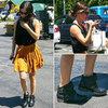Rachel Bilson Wearing a Skirt and Boots