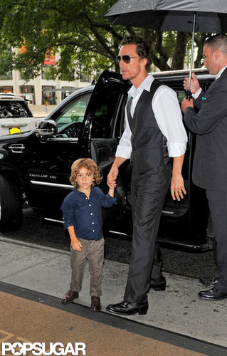 Matthew McConaughey and his son, Levi McConaughey, arrived at the Empire Hotel in NYC.
Matthew McConaughey and his son, Levi McConaughey, arrived at the Empire Hotel in NYC.