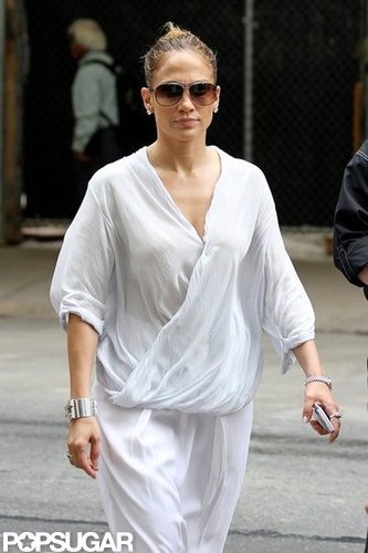 Jennifer Lopez wore an all-white ensemble on the streets of NYC.
Jennifer Lopez wore an all-white ensemble on the streets of NYC.