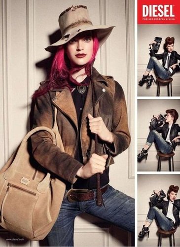 Diesel's Fall 2012 ad campaign focuses on clothing with a roughed-up, edgy attitude.
Diesel's Fall 2012 ad campaign focuses on clothing with a roughed-up, edgy attitude.