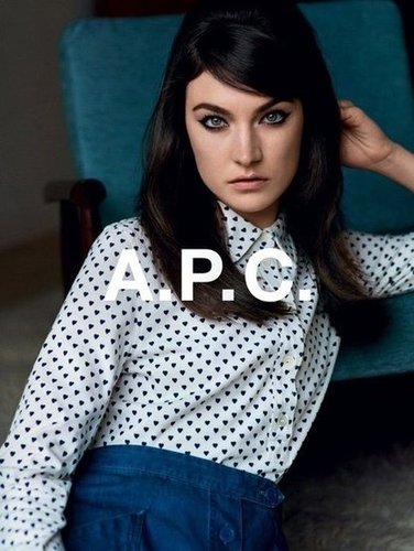 We love the hearts on the sweet button-up shirt in this A.P.C. Fall ad.
We love the hearts on the sweet button-up shirt in this A.P.C. Fall ad.